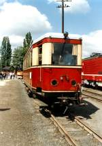 Triebwagen der Zittauer Schmalspurbahn 1990 in Zittau, damals noch nicht betriebsfhig