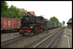 99749 steht am 24.05.2016 als Personenzug nach Kurort Johnsdorf im Bahnhof Bertsdorf bereit.