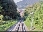 Die Station Molkenkur der Heidelberger Bergbahn ist die Schnittstelle zwischen der oberen Bahn, der sogenannten  Königstuhlbahn , und der unteren Bahn, auch als  Molkenkurbahn  bekannt.