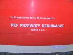 Aufschrift auf 642 040, welcher fr den Einsatz nach Polen zugelassen ist.(17.10.2009 in DH)