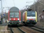 Zusammentreffen des Re´s nach Coswig und der 189 205 nach Dresden Friedrichstadt in Dresden Cotta.
25.03.11