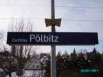 Bahnhofsschild von Zwickau Plbitz.04.01.2011  