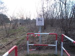 Bahnschild am Ausgang vom Bahnsteig in Sachsenhausen(b.Oranienburg)am 26.März 2016.