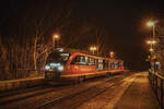 642 196 der Erzgebirgsbahn hier am 14.12.2024 im Haltepunkt Zwickau-Schedewitz.