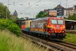 151 129-4 Railpool/DB & 185 077  Stahl auf Stahl  in Wuppertal Steinbeck, am 03.06.2024.