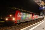 101 066-9 DB  Einziganders  Take a Pride Ride on the railbow mit EC6 in Wuppertal Hbf, Dezember 2024.