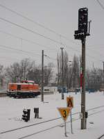 Winter auf dem Bahnhof Bergen/Rgen am 17.Dezember 2010.