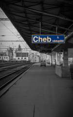 Stillleben am Bahnhof von Cheb: Vor einer halben Stunde war der Bahnhof noch belegt von einer Vielzahl an Zügen unterschiedlicher Bahngesellschaften, jetzt ist für eine gewisse Zeit Ruhe