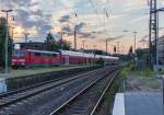 Bei Bahnhof Rheine Einfahrt von DB 111 134 nach Münster 12-07-2014