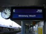 Bochums neue Zugzielanzeiger, einer davon zeigt den DPE 88003
Essen - Winterberg an.(26.01.2008) 