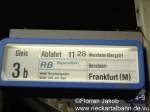 Ein falscher Zugzielanzeiger, denn normalerweise fahren die RBs von Heidelberg nach Frankfurt ohne Kurswagen nach Bayern/sterreich!