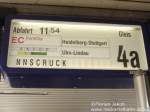 Noch ein ZZA, der den falschen Endbahnhof anzeigt. Eigentlich sollte die Fahrt nach Innsbruck gehen.(Mannheim; 26.03.2005)