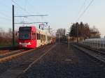 TW 4051 kommt am 13.3.14 als Linie 1 in die Haltestelle  Weiden West  gefahren.