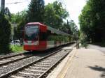 TW 4543 unterwegs mit TW 45?? am 28.5.13 als Linie 1 Richtung Bensberg bildlich festgehalten an der Haltestelle Frankenforst.