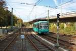 VGF Bombardier U5-25 Wagen 615 am 06.10.18 in Frankfurt Ginnheim vom Bahnsteig aus fotografiert