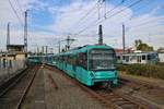 VGF Bombardier U5-25 Wagen 619 am 06.10.18 in Frankfurt Heddernheim vom Bahnsteig aus fotografiert