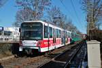 VGF Bombardier Flexity Swift U5-25 Wagen 604 am 13.02.21 in Frankfurt Enkheim 