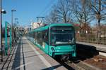 VGF Bombardier Flexity Swift U5-25 Wagen 609 am 13.02.21 in Frankfurt Industriehof 