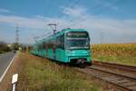 VGF Bombardier Flexity Swift U5-50 Wagen 837 am 10.10.21 in Weiskirchen 