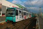 VGF Bombardier Flexity Swift U5-50 Wagen 920 am 19.12.21 in Frankfurt am Main Enkheim Hessen Center