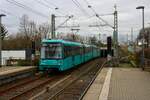 VGF Bombardier Flexity Swift U5-50 Wagen 886 am 03.02.24 in Frankfurt Industriehof