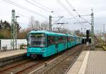 VGF Bombardier Flexity Swift U5-50 Wagen 876 am 03.02.24 in Frankfurt Industriehof