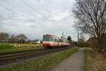 Wagen 362 der DSW21 auf der Linie U47 in ländlicher Atmosphäre kurz hinter Obernette (31.12.2021)