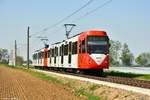 Die sanierten B100S 2427 (ex 2198, Baujahr 1985) und 2411 (ex 2111, Baujahr 1984) auf dem Weg nach Bonn in Merten am 17.04.2020.