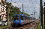 Rheinbahn AG, Wagennummer: 4219(Werbung: ERGO/EM2024 Portugal), Linie: U76 nach Krefeld Rheinstraße, Ort: Luegplatz, Datum: 01.05.2024