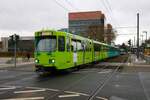 VGF Straßenbahn Frankfurt am Main Düwag Pt-Wagen 749 und 7xx am 21.12.24 auf der Linie 20