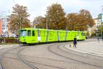 VGF Straßenbahn Frankfurt am Main Düwag Pt-Wagen 749 als Gütertram am 23.09.24 am Zoo