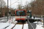 VGF Düwag U3 Wagen 151 am 10.01.22 in Oberursel Hohemark