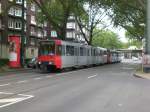 Dsseldorf: Die U78 nach Dsseldorf Hauptbahnhof an der Haltestelle Derendorf Theodor-Heuss-Brcke.(2.7.2012)     