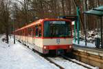 VGF Düwag U3 Wagen 151 am 10.01.22 in Oberursel Hohemark