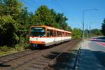 VGF Düwag U3 Wagen 153 am 14.08.22 als Sonderwagen zum Jubiläum 45 Jahre B-Strecke in Frankfurt am Main