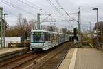 VGF Bombardier Flexity Swift U5-50 Wagen 880 am 03.02.24 in Frankfurt Industriehof