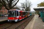 VGF Bombardier Flexity Swift U5-25 Wagen 695 am 27.10.24 in Frankfurt Schäfflestraße 