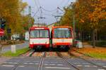 VGF Düwag U3 wagen 153 und U2 Wagen 133 am 27.10.24 im Rahmen einer Sonderfahrt in Frankfurt am Main