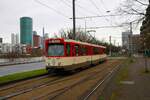 VGF Straßenbahn Frankfurt am Main Düwag Pt-Wagen 138 am 23.09.24 auf der Linie 20