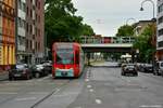 4065 als Linie 1 auf Wendefahrt gegen die normalerweise übliche Fahrtrichtung auf der Aachener Straße am 14.06.2020.
