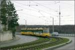 . Die Stadtbahn und der Fernsehturm - 

Ein Zug der Linie U15 in der Pischekstraße. 

04.02.2002 (M)