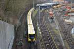 Dieser U-Bahnzug HK06 (1008-4) ist am 17.01.2015 auf der Linie U2 nach Pankow unterwegs.