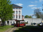 Pferdestraßenbahn in Döbeln: Los geht's am Pferdebahnmuseum, das interessante Informationen über dieses frühe Transportmittel in aller Welt bereithält.