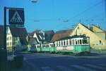 END Straßenbahn Esslingen-Nellingen-Denkendorf__Die aber auch nach Scharnhausen und Neuhausen fuhr. Tw 6 mit zwei Bw an der Endstation in Neuhausen.__08-06-1976