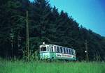 END Straßenbahn Esslingen-Nellingen-Denkendorf__Die aber auch nach Scharnhausen und Neuhausen fuhr.__Tw 5 von Neuhausen erreicht gleich die Ausweiche Scharnhausen.__22-06-1976