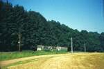 END Straßenbahn Esslingen-Nellingen-Denkendorf__Die aber auch nach Scharnhausen und Neuhausen fuhr.__3-Wagenzug von Neuhausen bei Scharnhausen.__08-1976