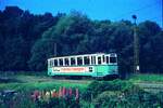 END Straßenbahn Esslingen-Nellingen-Denkendorf__Die aber auch nach Scharnhausen und Neuhausen fuhr.__Tw 5 an der Körsch-Brücke in Scharnhausen.__22-06-1976