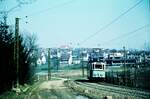 END Straßenbahn Esslingen-Nellingen-Denkendorf__Die aber auch nach Scharnhausen und Neuhausen fuhr.__Tw nach esslingen durchfährt die Haltestelle Scharnhausen.__05-04-1971