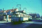 END Straßenbahn Esslingen-Nellingen-Denkendorf__Die aber auch nach Scharnhausen und Neuhausen fuhr.__Tw 3 mit Bw nach Neuhausen an der Haltestelle Nellingen Hindenburgstraße.__04-03-1976