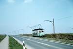 END Straßenbahn Esslingen-Nellingen-Denkendorf__Die aber auch nach Scharnhausen und Neuhausen fuhr.__Tw von Nellingen nach Denkendorf unterwegs.__05-04-1971 